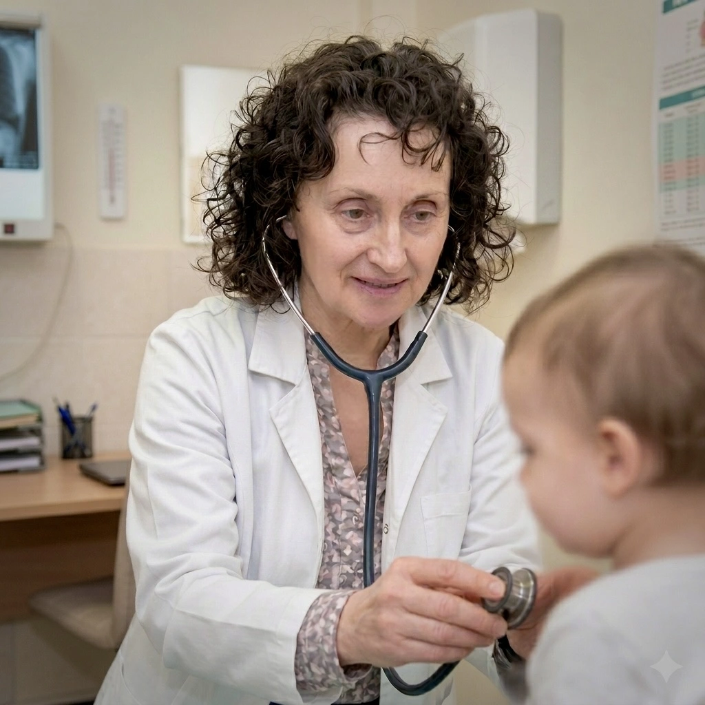 Παιδίατρος με παιδί